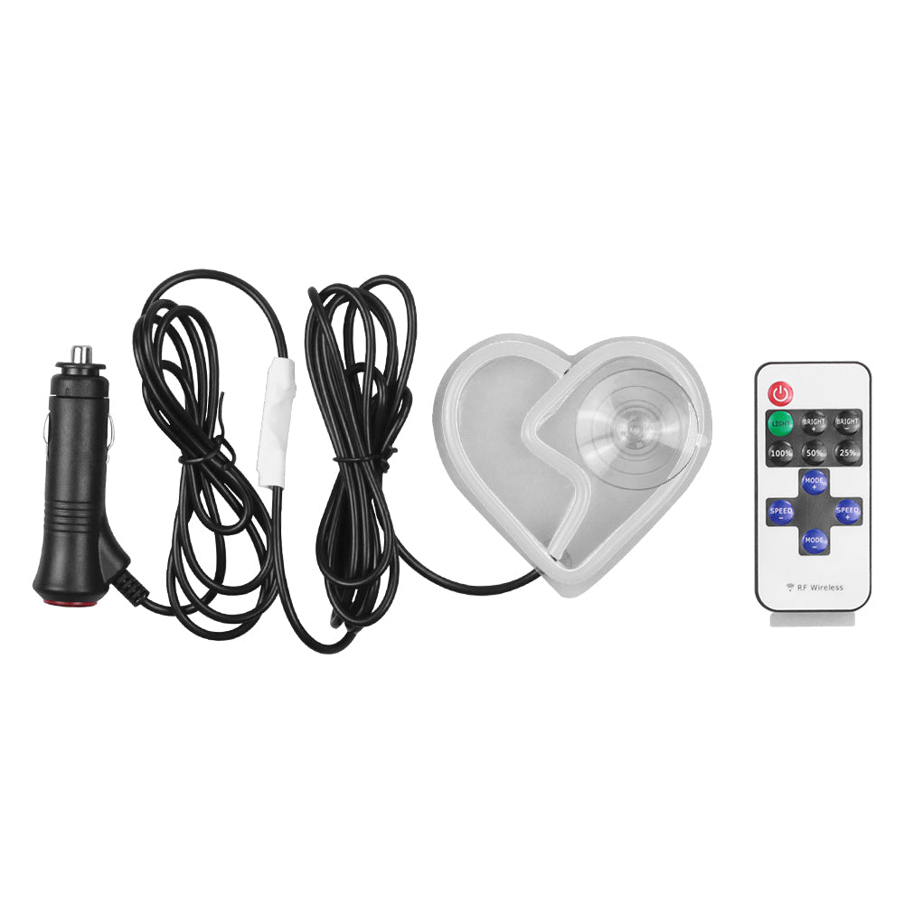 BRAND NEW UNIVERSAL BROKEN LOVE HEART WHITE LED Neon Flash Light Car Window Glow Electric Remote Control Lamp