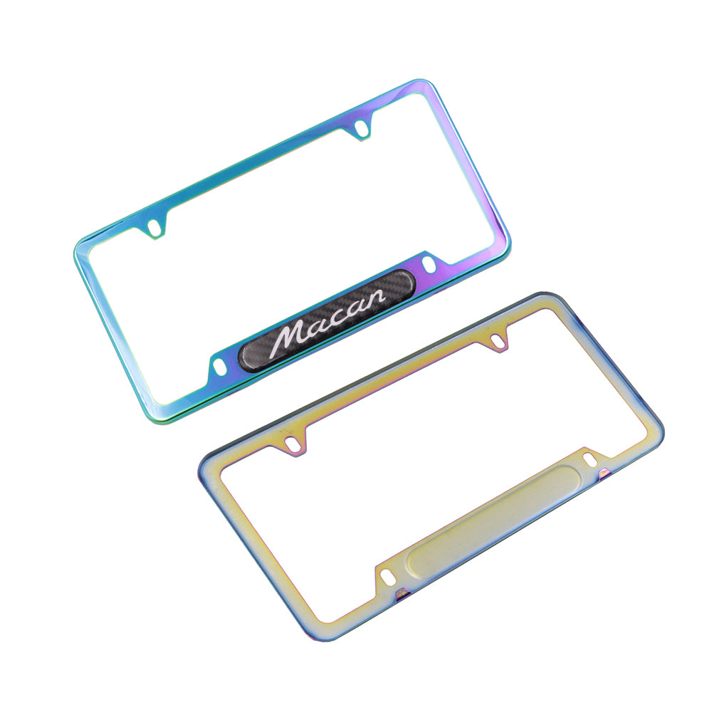 Brand New Universal 1PCS Porsche Macan Neo Chrome Metal License Plate Frame