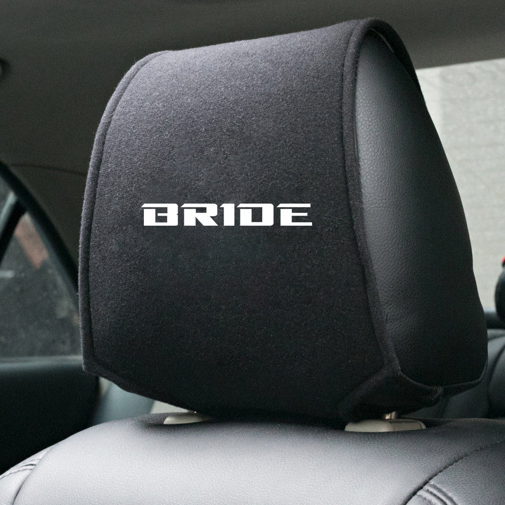 BRAND NEW 1PCS BRIDE BLACK CAR NECK SEAT HEADREST PROTECTOR SUEDE COVER