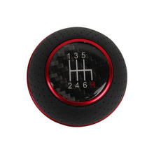 Load image into Gallery viewer, Brand New Universal Leather 6 Speed Red &amp; Black Ball Manual Car Gear Shift Knob MT Manual Shifter M8 M10 M12