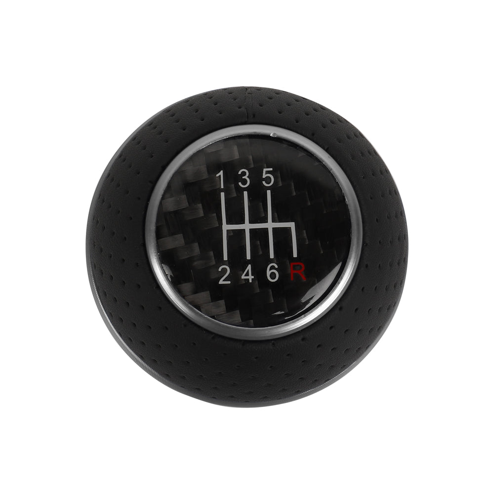 Brand New Universal Leather 6 SPEED Silver & Black Ball Manual Car Gear Shift Knob MT Manual Shifter M8 M10 M12