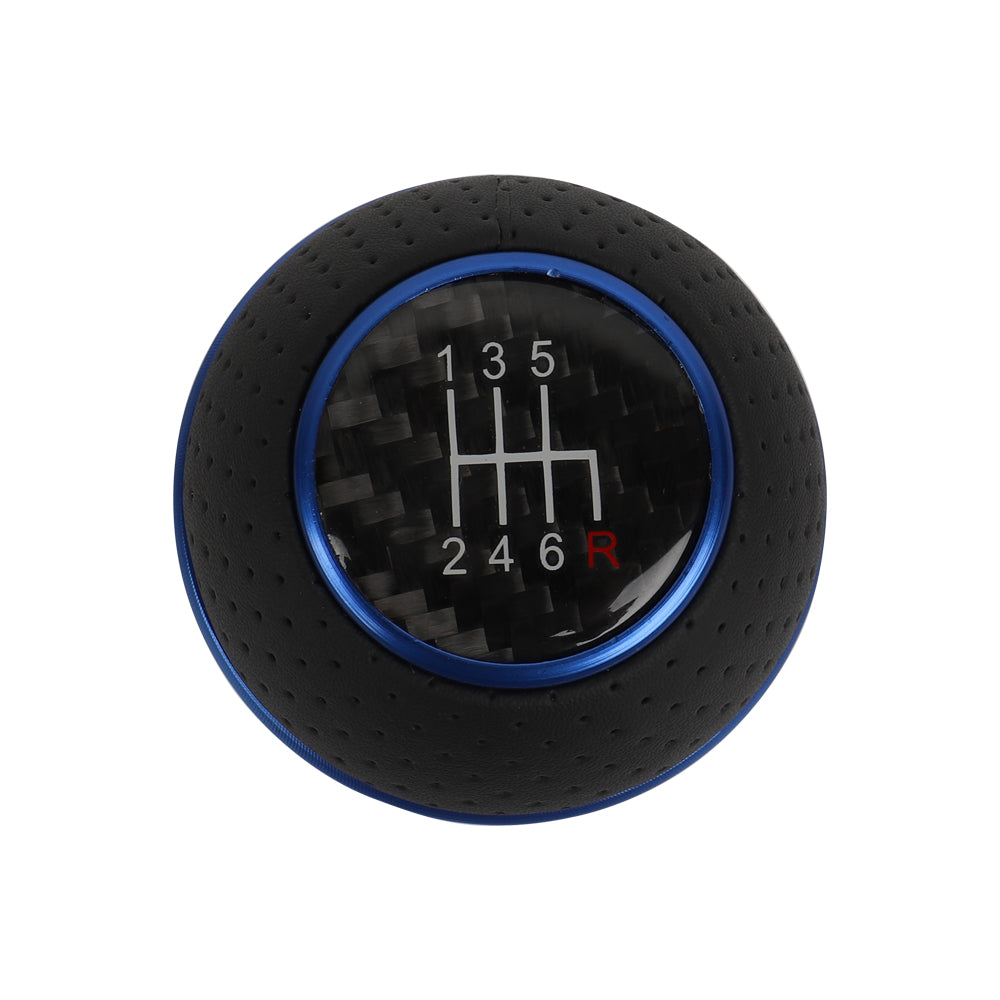 Brand New Universal Leather 6 Speed Blue & Black Ball Manual Car Gear Shift Knob MT Manual Shifter M8 M10 M12