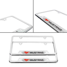 Load image into Gallery viewer, Brand New Universal 2PCS Ford Mustang Chrome Metal License Plate Frame