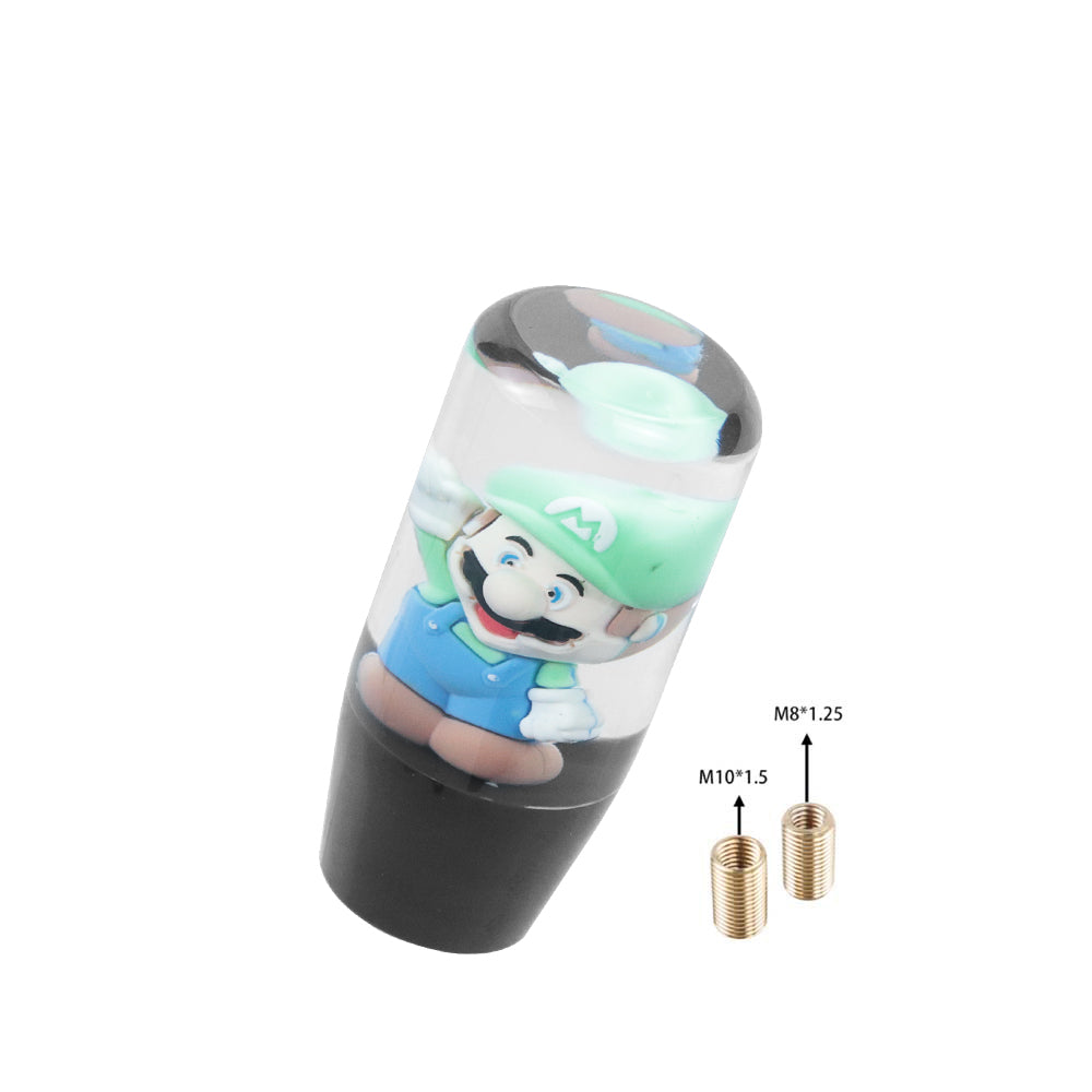 Brand New Universal Super Mario Bros Luigi Character Crystal Clear Stick Car Manual Gear Shift Knob Shifter Lever Cover