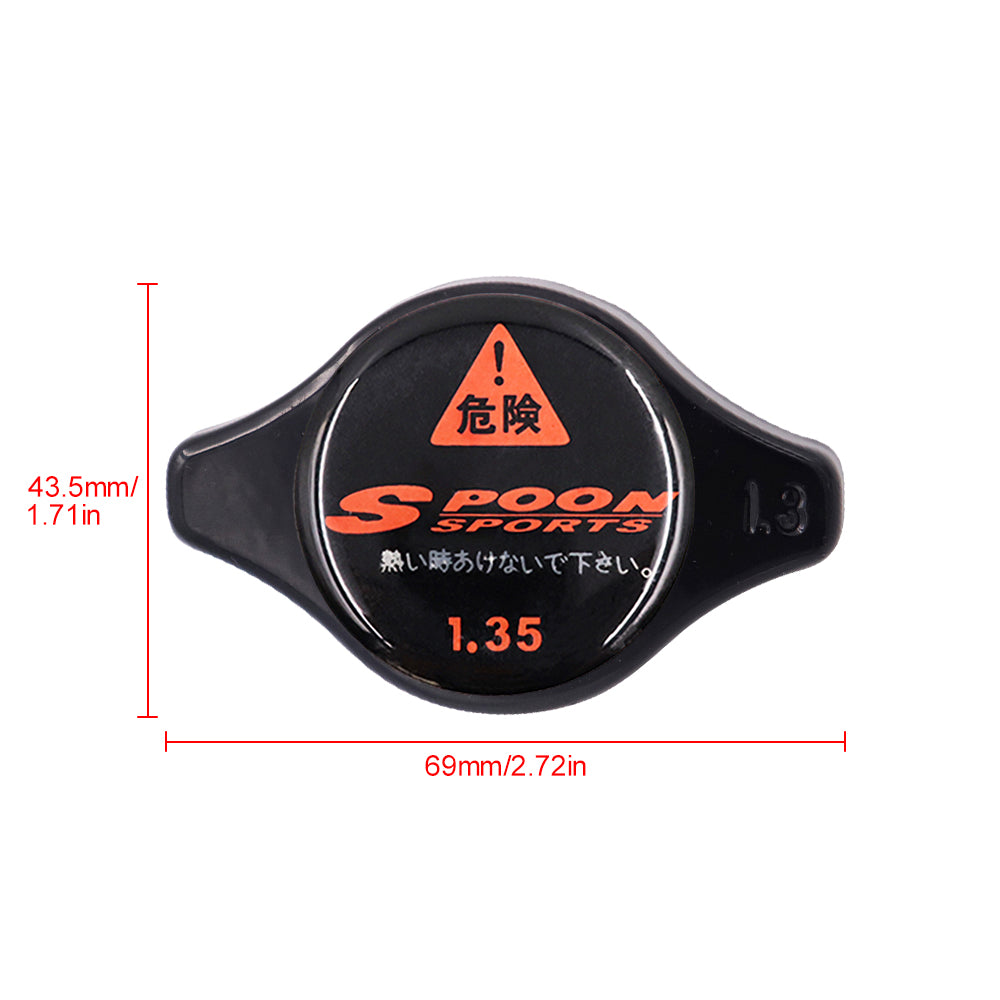 Brand New JDM 1.3bar 9mm Spoon Sports Black Racing Cap High Pressure Radiator Cap