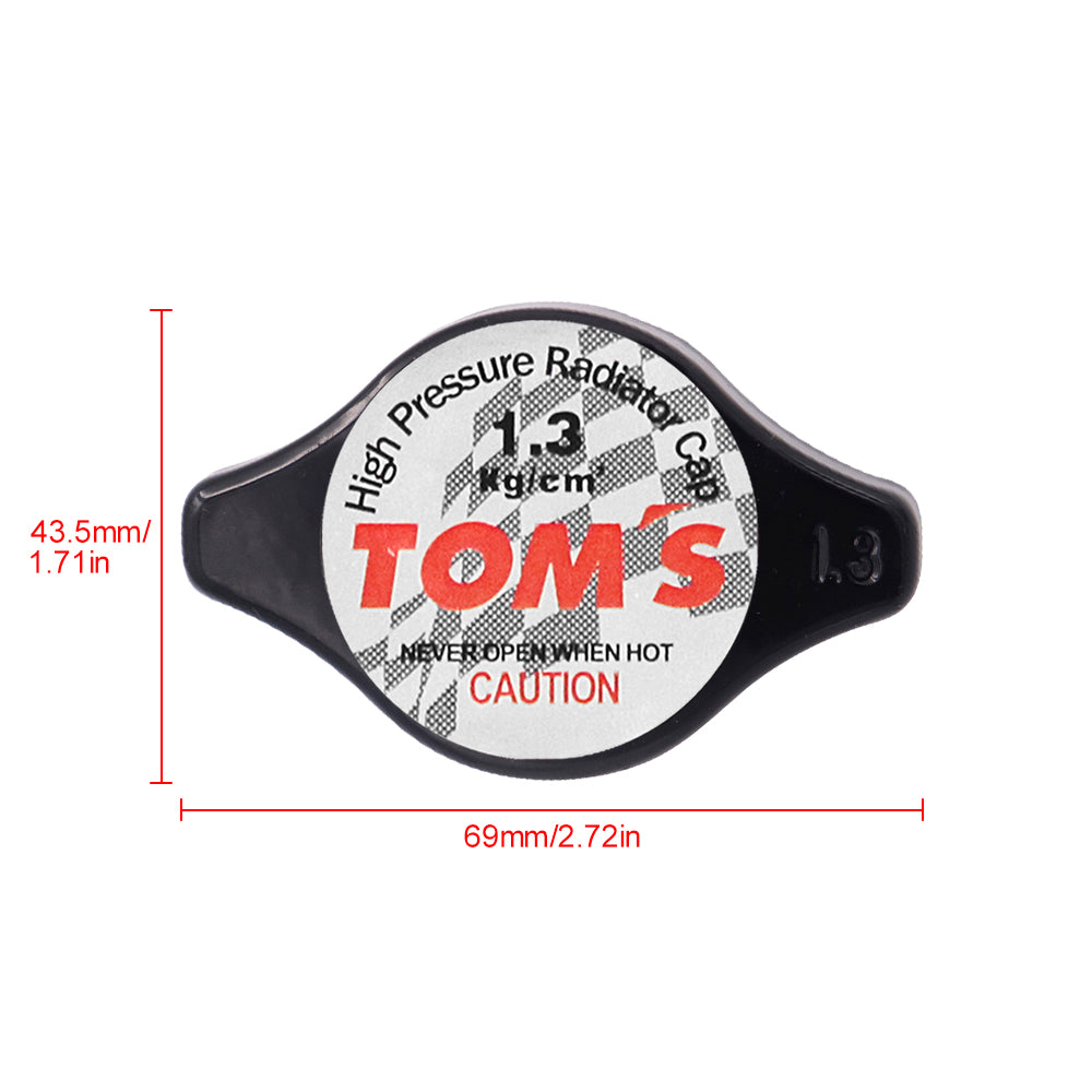 Brand New JDM 1.3bar 9mm Tom's Racing Black Racing Cap High Pressure Radiator Cap For Universal