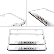 Load image into Gallery viewer, Brand New Universal 2PCS Lincoln Chrome Metal License Plate Frame