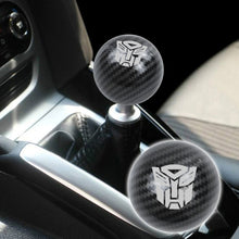 Load image into Gallery viewer, BRAND NEW UNIVERSAL JDM AUTOBOT TRANSFORMERS Aluminum Carbon Fiber Style Round Ball Manual Gear Stick Shift Knob M8 M10 M12