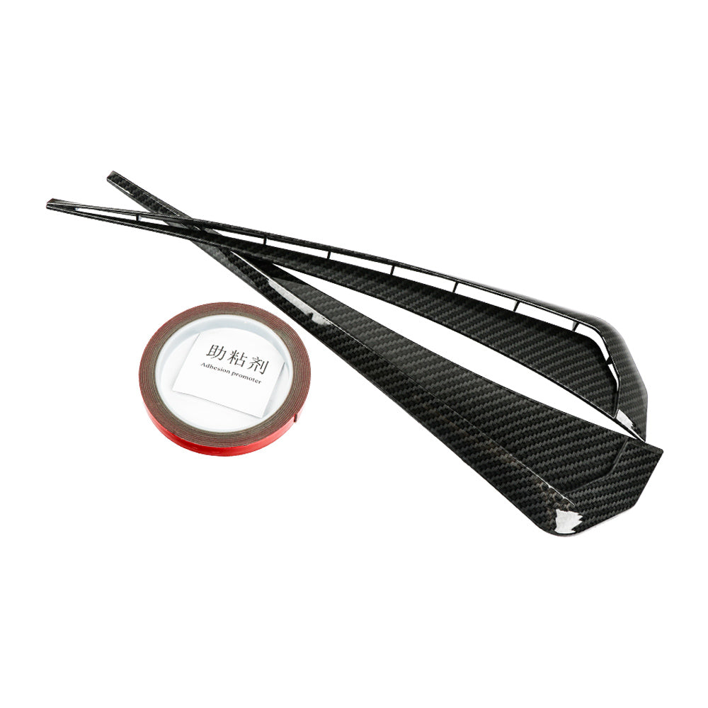 Brand New Universal Carbon Fiber Look Style ABS Side Fender Vent Air Wing Cover Trim For 2016-2023 Honda Civic