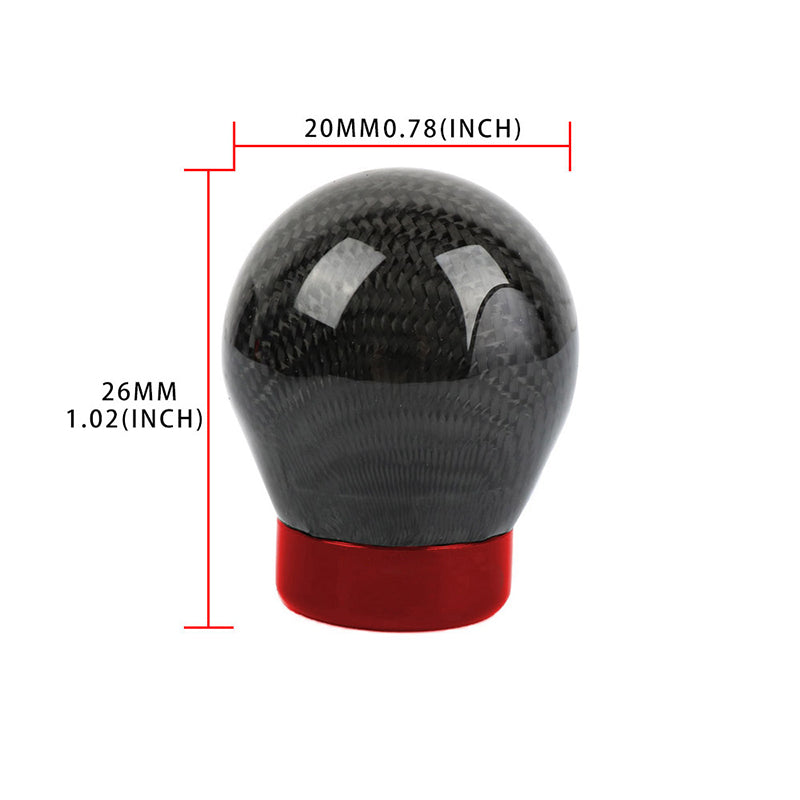 Brand New Universal Real Carbon Fiber Black Round Ball Manual Car Racing Gear Shift Knob Shifter M12 M10 M8