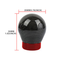 Load image into Gallery viewer, Brand New Universal Real Carbon Fiber Black Round Ball Manual Car Racing Gear Shift Knob Shifter M12 M10 M8