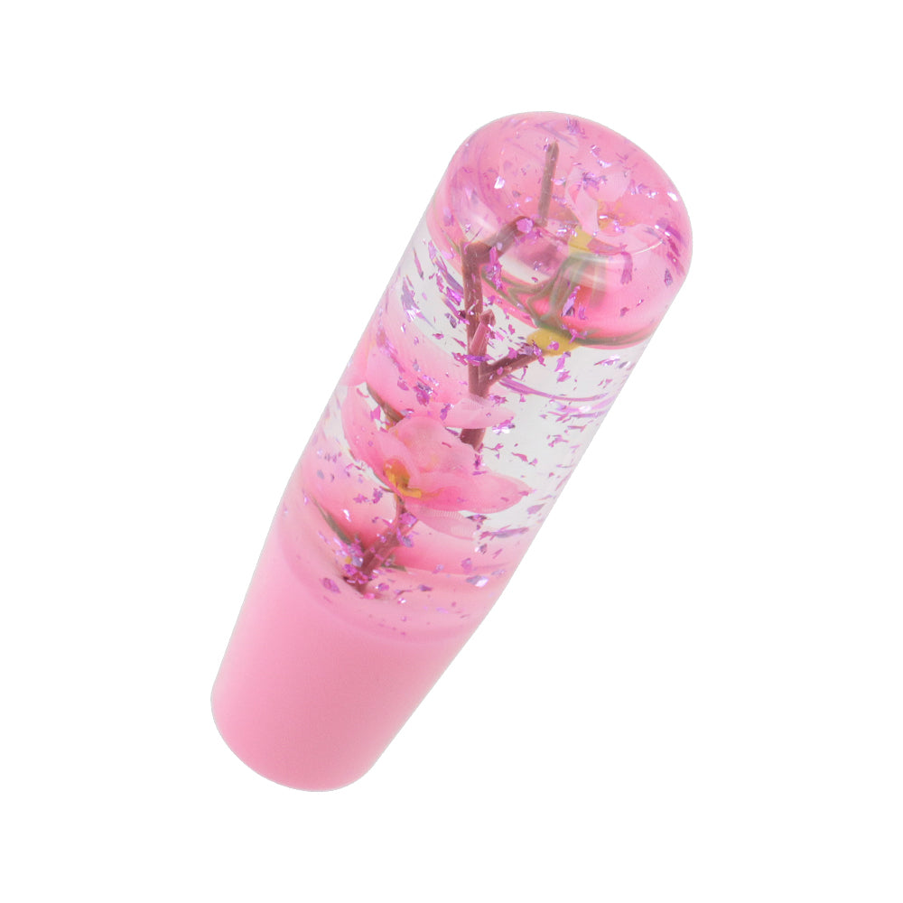 Brand New Universal 150mm Sakura Pink Glitter Rose Flowers Manual Car Gear Stick Shift Knob M8 M10 M12