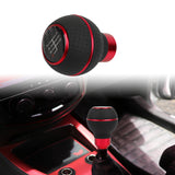 Brand New Universal Leather 6 Speed Red & Black Ball Manual Car Gear Shift Knob MT Manual Shifter M8 M10 M12