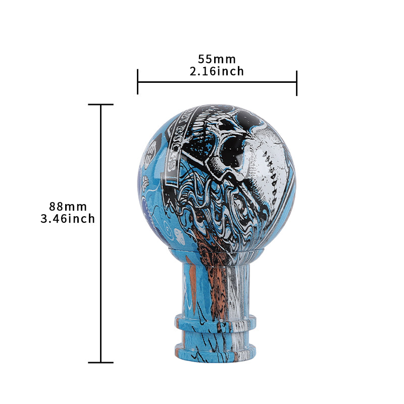 Brand New JDM Skull Stickerbomb V3 Design Universal Round Ball Car Racing Shift Knob Manual Gear Shift Knob Shifter M12 M10 M8