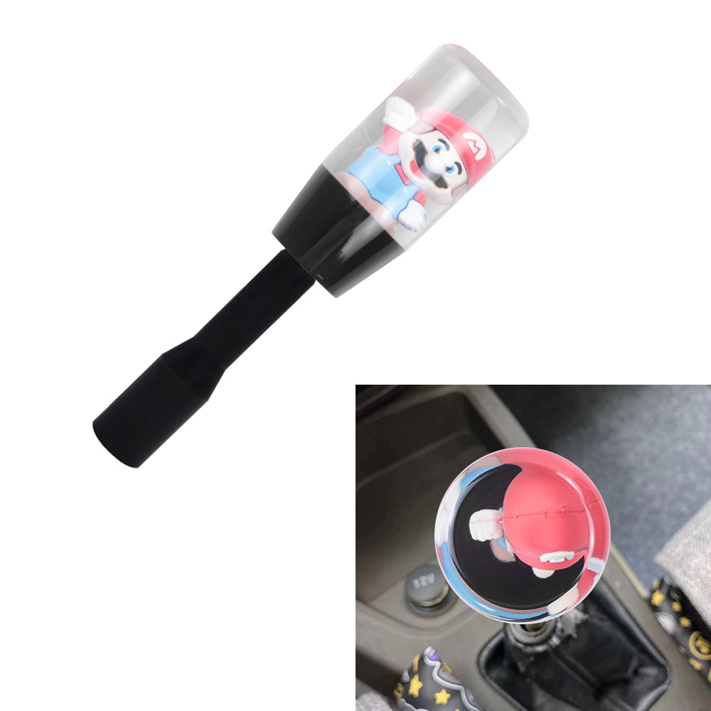 Brand New Universal Acrylic Clear Crystal Super Mario Bros Manuel Gear Stick Shift Knob M8 M10 M12 & Black Shifter Extender Extension