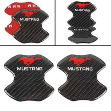 Load image into Gallery viewer, BRAND NEW UNIVERSAL 2PCS MUSTANG REAL CARBON FIBER ANTI-SCRATCH DOOR HANDLE PROTECTOR