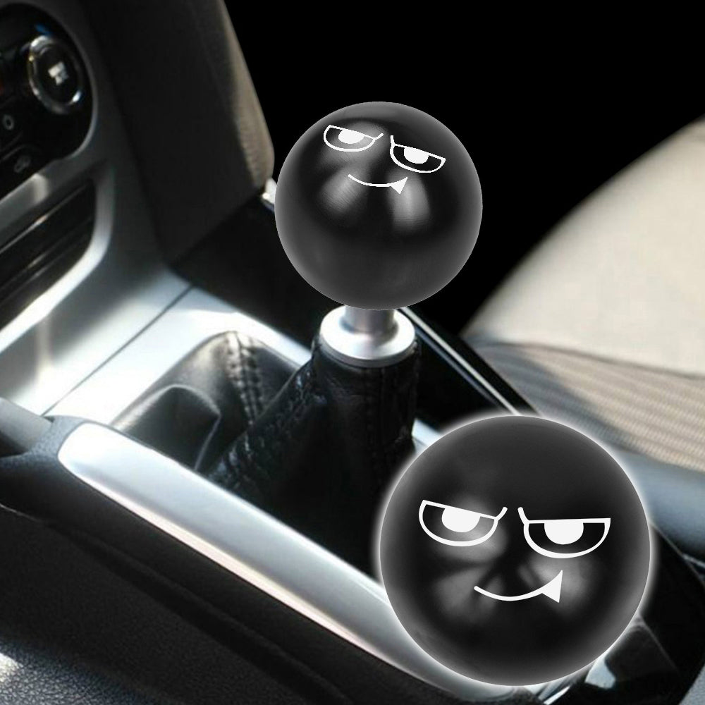 BRAND NEW UNIVERSAL JDM SMUG FACE Aluminum Black Round Ball Manual Gear Stick Shift Knob M8 M10 M12