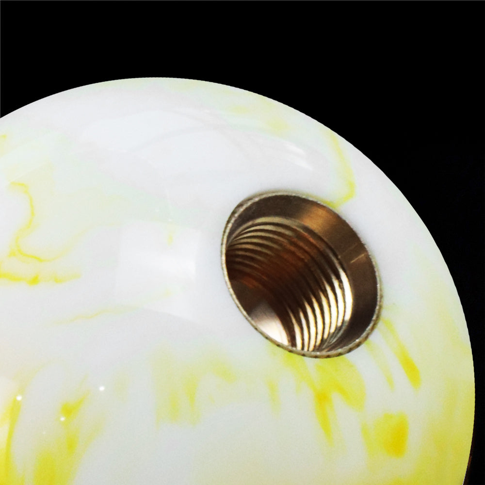 Brand New Universal Mix Pearl White/Yellow Round Ball Shift Knob Car Gear MT Manual Shifter M8 M10 M12