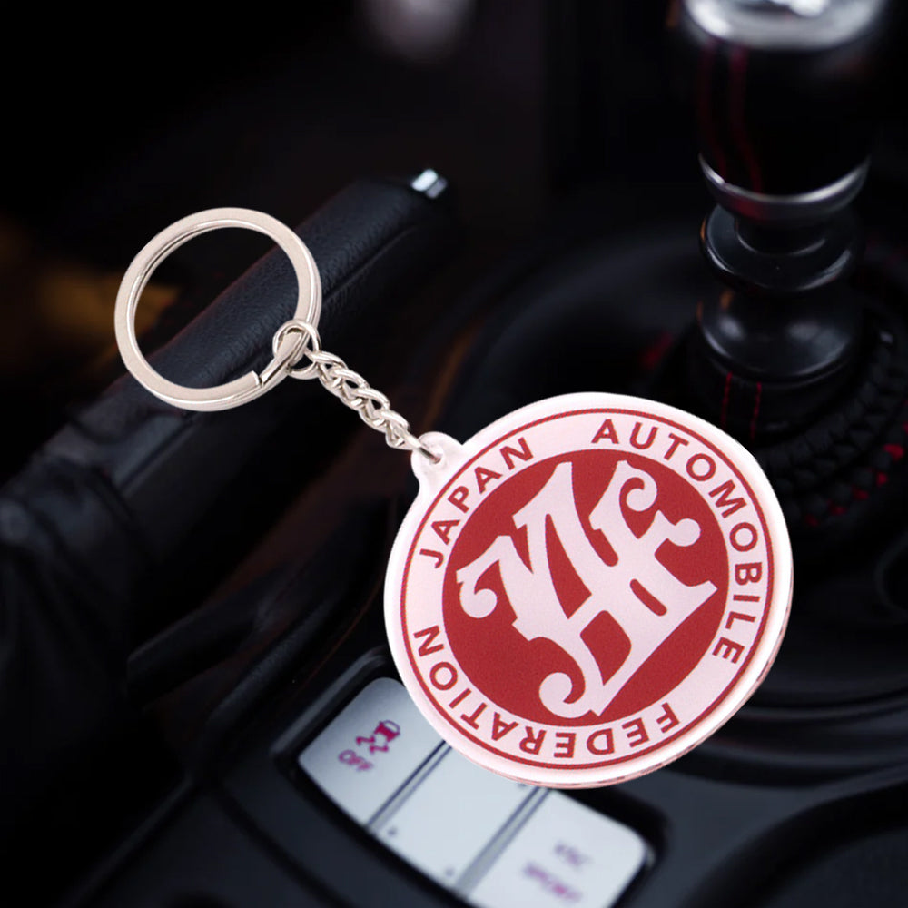 BRAND NEW RED JAF JAPAN AUTOMOBILE FEDERATION KEYCHAIN JDM Racing Car Styling Keychain Drift Key Phone Holder