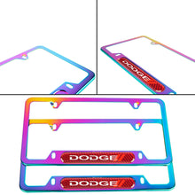 Load image into Gallery viewer, Brand New Universal 2PCS Dodge Neo Chrome Metal License Plate Frame