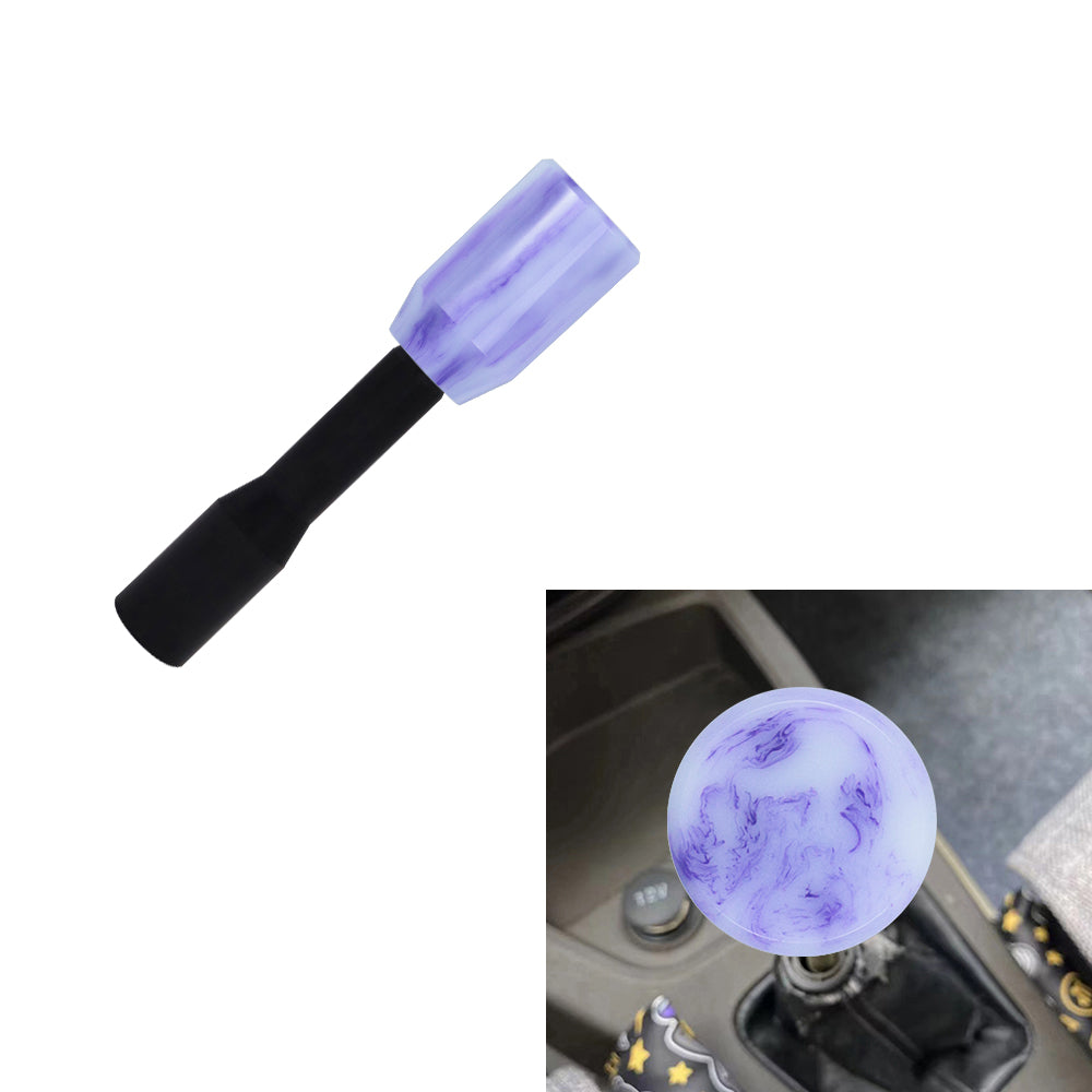 Brand New Universal JDM PURPLE 6CM Marble Style Stick Manuel Gear Stick Shift Knob M8 M10 M12 & Black Shifter Extender Extension