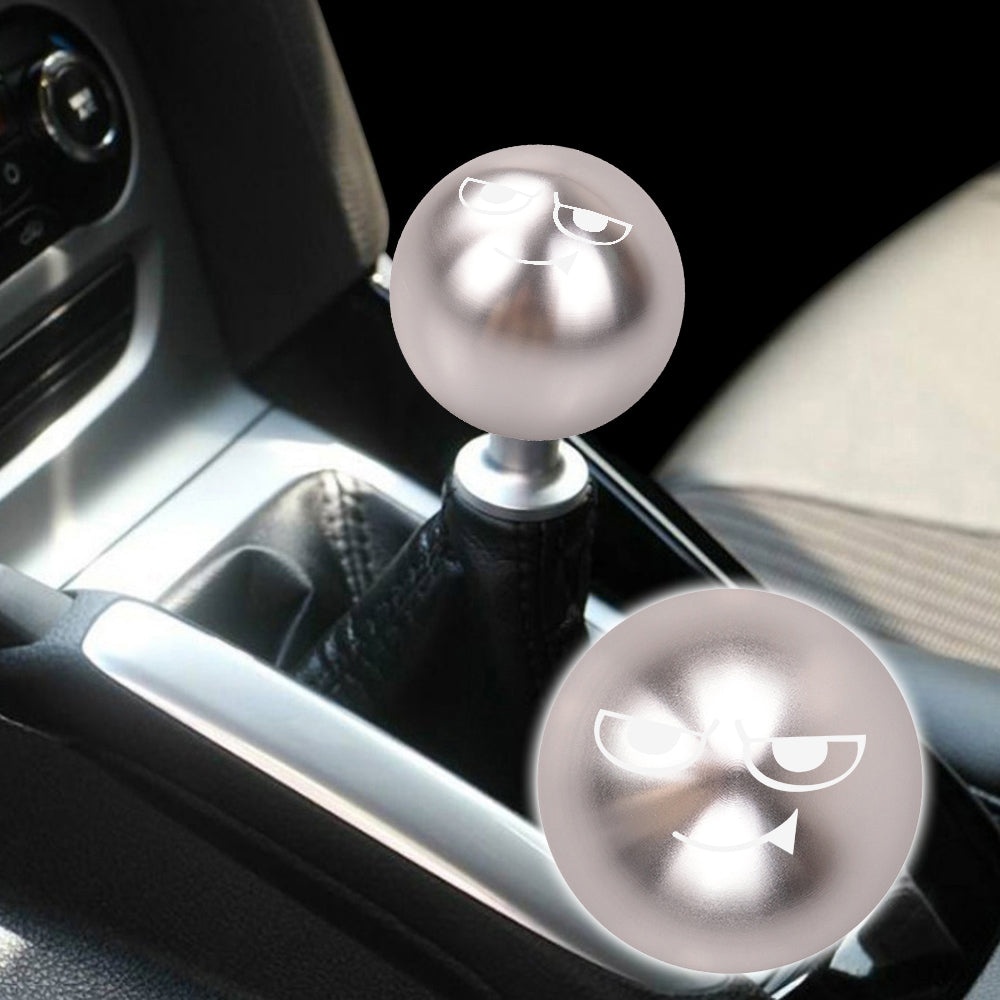 BRAND NEW UNIVERSAL JDM SMUG FACE Aluminum Silver Round Ball Manual Gear Stick Shift Knob M8 M10 M12