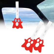 Load image into Gallery viewer, Brand New Ghost Shaped Red JDM TSURIKAWA Ring Subway Train Bus Handle White Strap Charm Drift