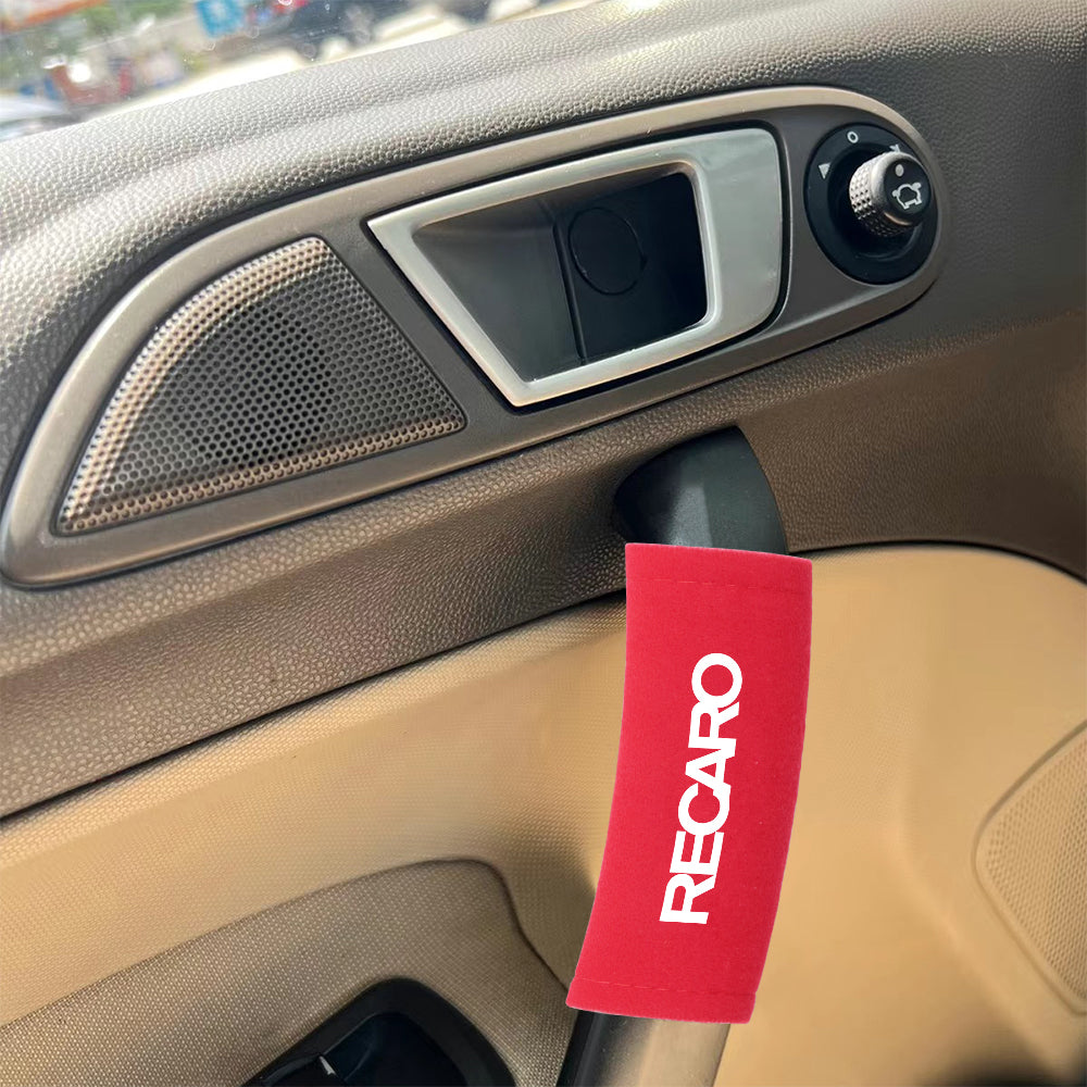 BRAND NEW UNIVERSAL JDM Recaro Red Suede Roof Safety Handle Ceiling Handrail Cover Pull Handle Racing