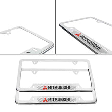 Load image into Gallery viewer, Brand New Universal 2PCS MITSUBISHI Chrome Metal License Plate Frame