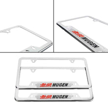 Load image into Gallery viewer, Brand New Universal 2PCS Mugen Chrome Metal License Plate Frame