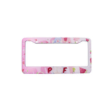 Load image into Gallery viewer, Brand New Universal 2PCS Anime Girl Poof Metal Pink License Plate Frame