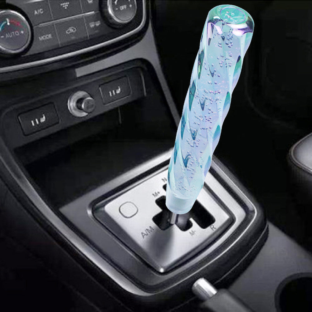 Brand New Universal 30CM VIP 300mm Transparent Manual Neo Chrome Twist Crystal Bubble Racing Gear Shift Knob