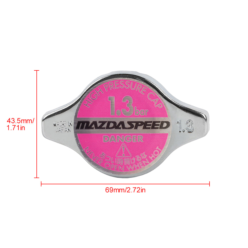 Brand New JDM 1.3bar 9mm MAZDASPEED Chrome Racing Cap High Pressure Radiator Cap For Universal