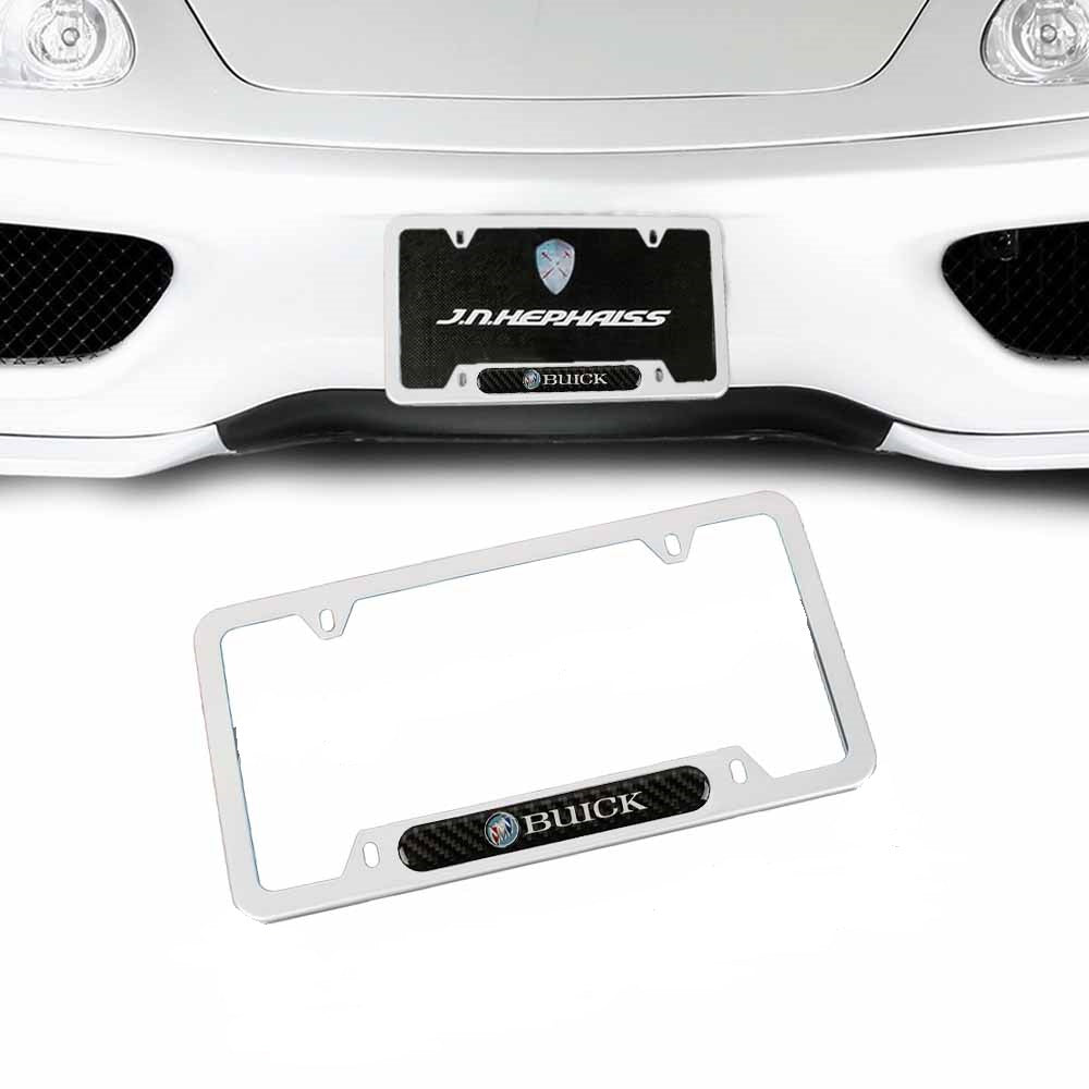 Brand New Universal 1PCS BUICK Silver Metal License Plate Frame