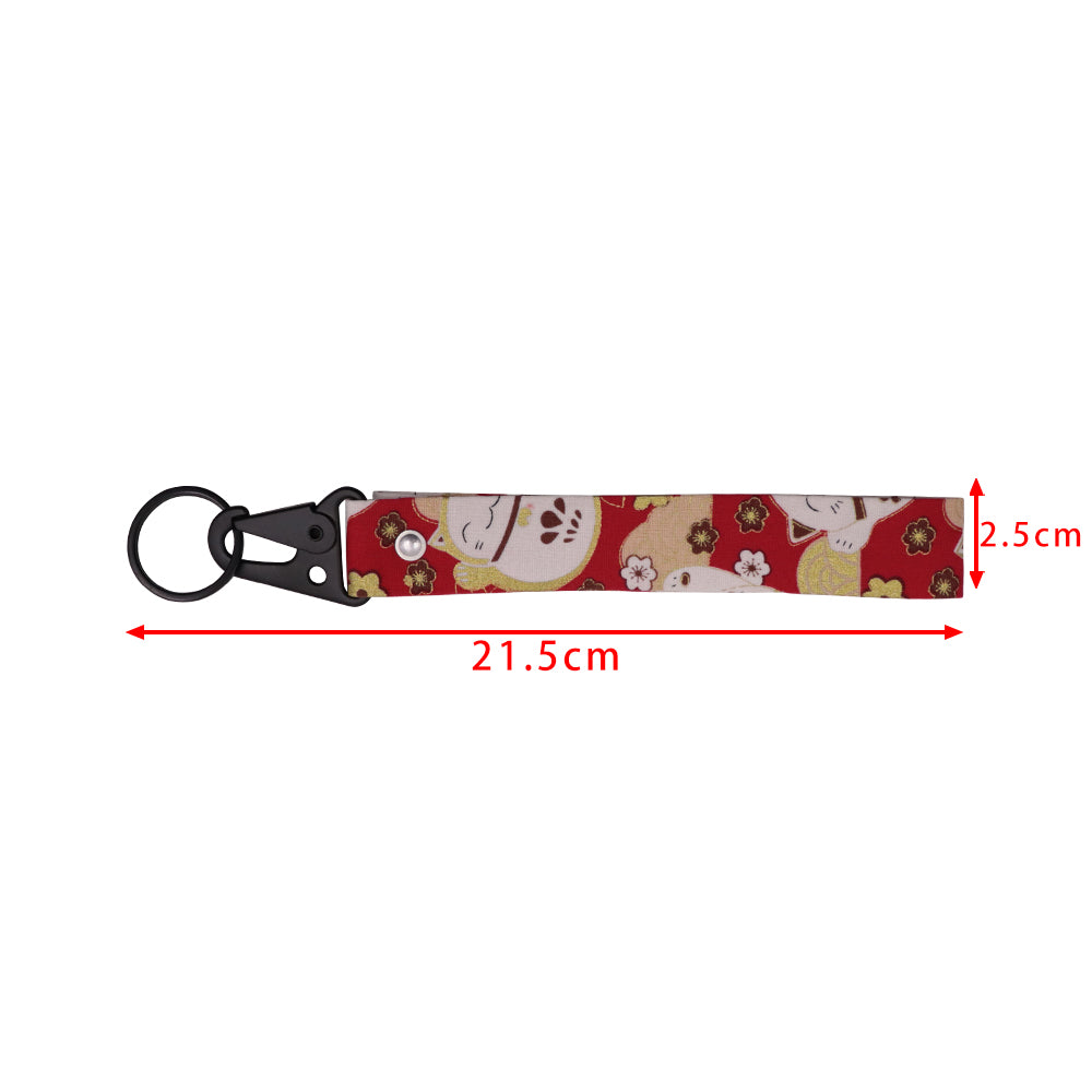 BRAND New JDM Sakura Fortune Cat Purple Racing Keychain Metal key Ring Hook Strap Lanyard Universal