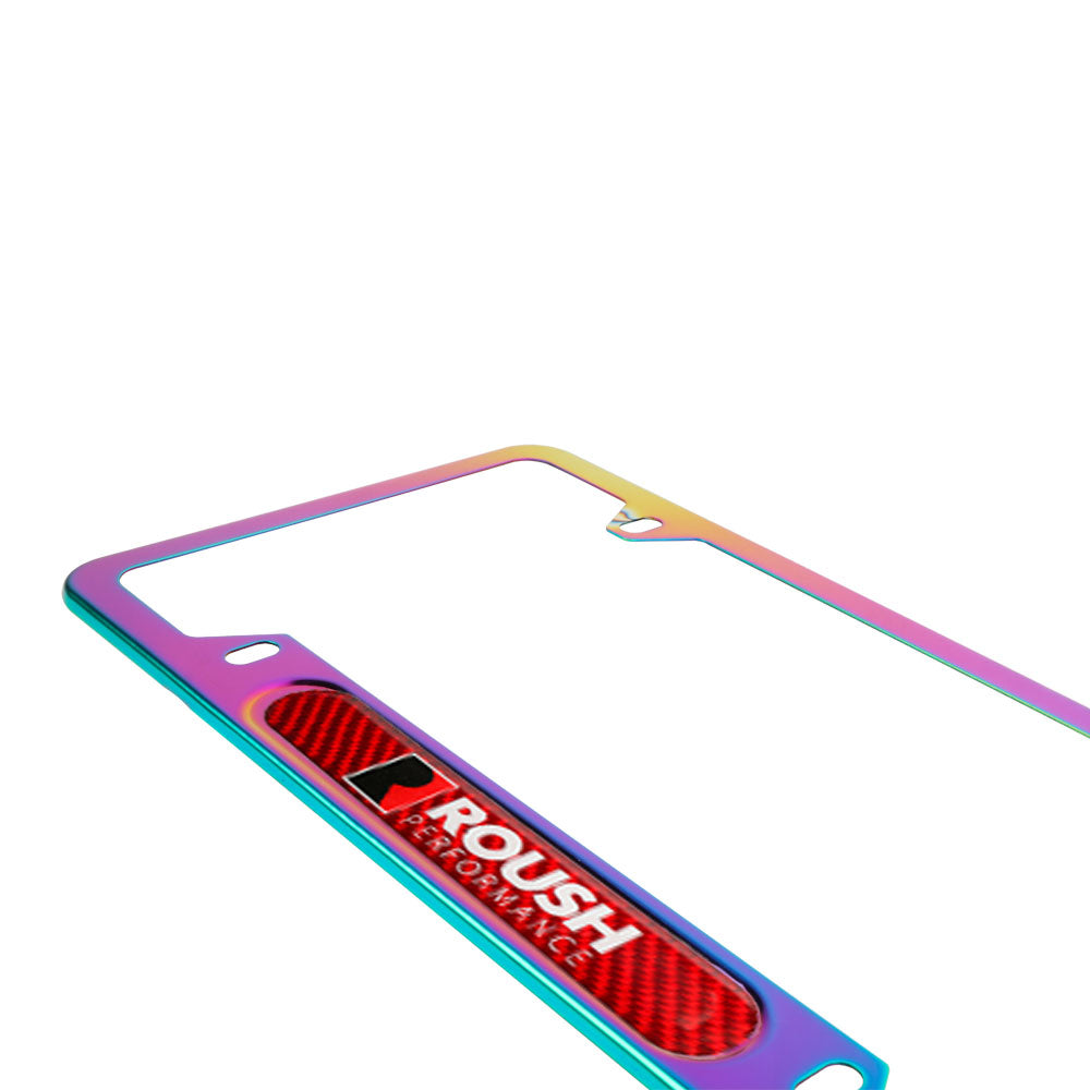 Brand New Universal 1PCS ROUSH Performance Neo Chrome Metal License Plate Frame