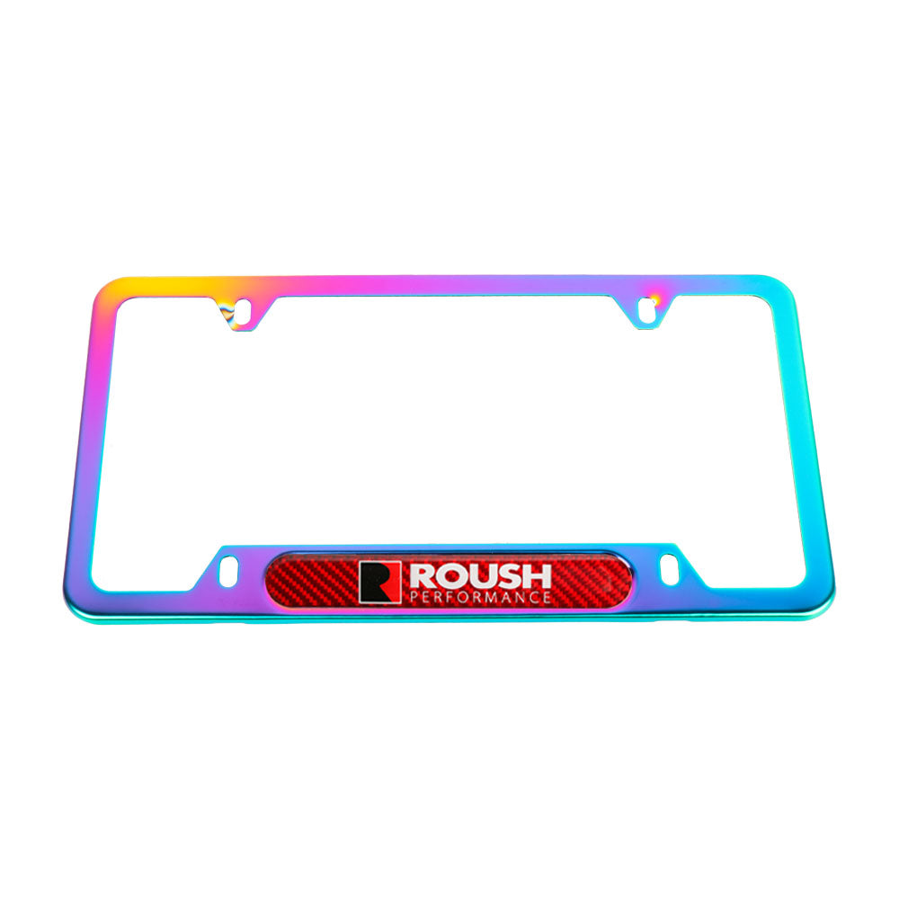 Brand New Universal 1PCS ROUSH Performance Neo Chrome Metal License Plate Frame