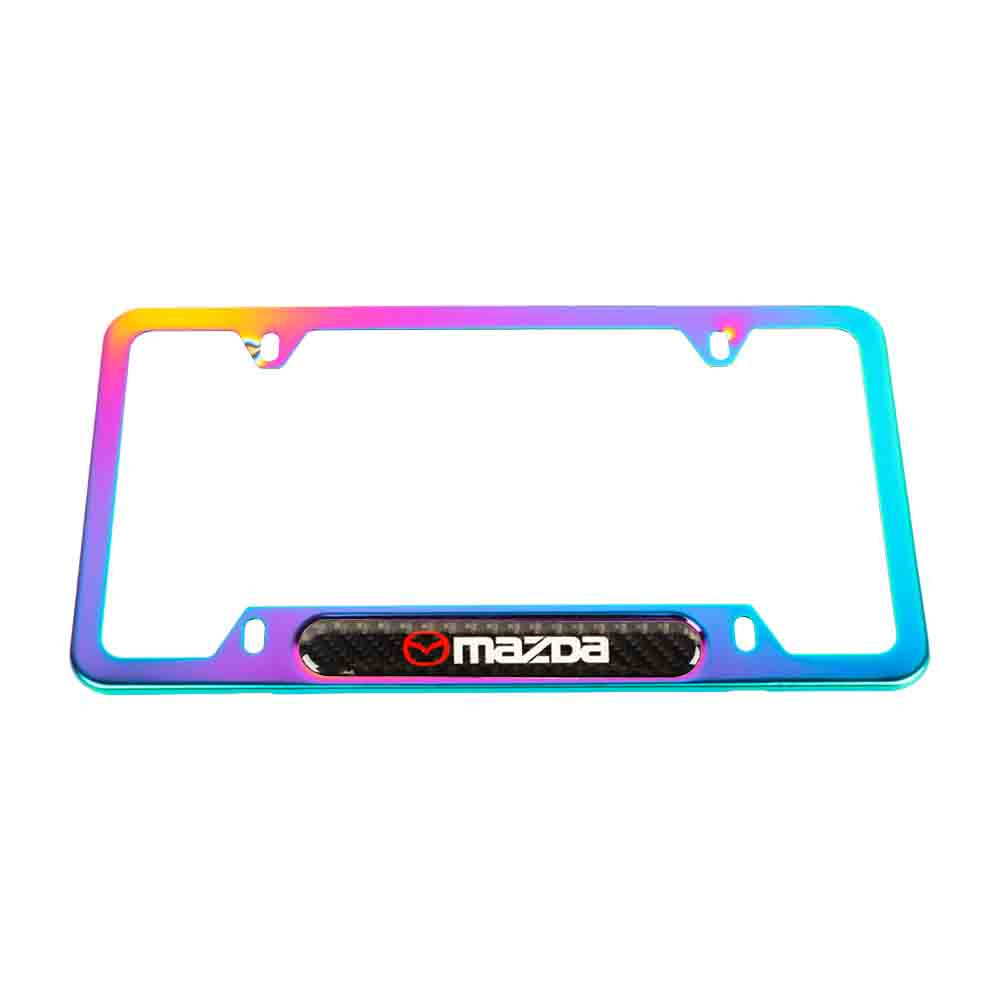 Brand New Universal 2PCS MAZDA Neo Chrome Metal License Plate Frame