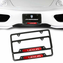 Load image into Gallery viewer, Brand New Universal 2PCS LEXUS Carbon Fiber Look Metal License Plate Frame