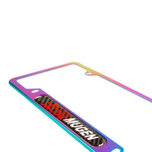 Load image into Gallery viewer, Brand New Universal 2PCS MUGEN Neo Chrome Metal License Plate Frame