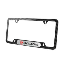 Load image into Gallery viewer, Brand New Universal 2PCS Dodge Carbon Fiber Look Metal License Plate Frame