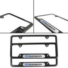 Load image into Gallery viewer, Brand New Universal 2PCS Volkswagen Carbon Fiber Look Metal License Plate Frame