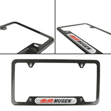 Load image into Gallery viewer, Brand New Universal 1PCS Mugen Carbon Fiber Look Metal License Plate Frame