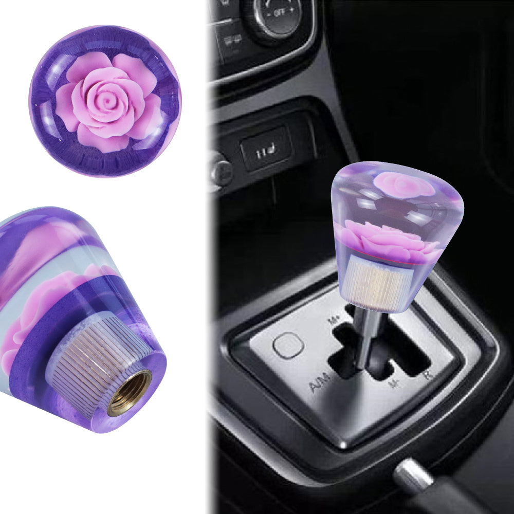 BRAND NEW JDM 50MM Universal Diamond Flower Purple Crystal Manual Gear Stick Shift Knob Shifter M8 M10 M12