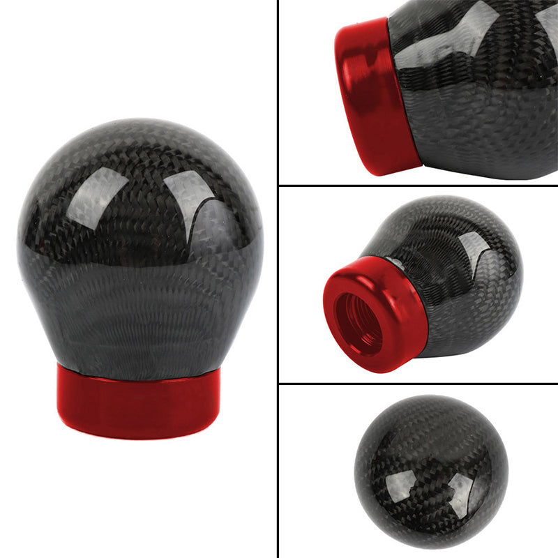 Brand New Universal Real Carbon Fiber Black Round Ball Manual Car Racing Gear Shift Knob Shifter M12 M10 M8