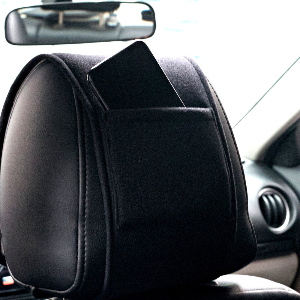 BRAND NEW 1PCS BRIDE BLACK CAR NECK SEAT HEADREST PROTECTOR SUEDE COVER