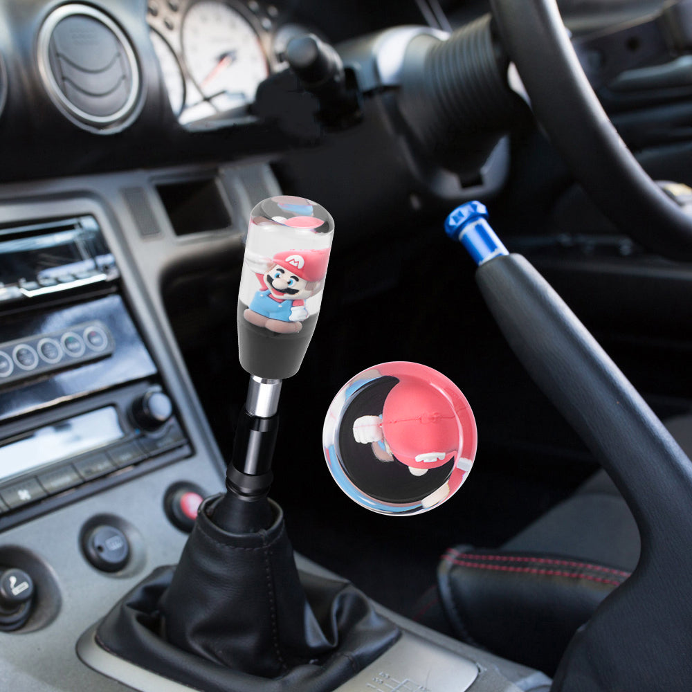 Brand New Universal Super Mario Bros Crystal Clear Long Automatic Transmission Shift Knob