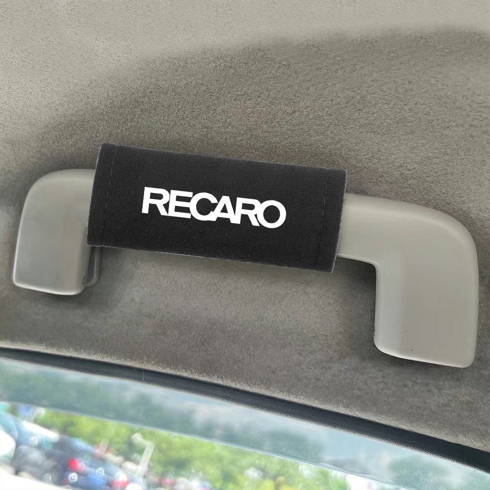 BRAND NEW UNIVERSAL JDM Recaro Black Suede Roof Safety Handle Ceiling Handrail Cover Pull Handle Racing