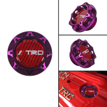 Load image into Gallery viewer, Brand New Toyota TRD Real Carbon Fiber Sticker ALUMNIUM Purple Billet Engine Oil FILLER Cap Toyota