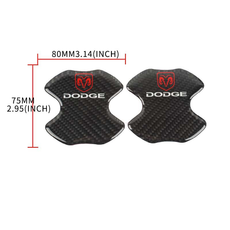 BRAND NEW UNIVERSAL 2PCS DODGE REAL CARBON FIBER ANTI-SCRATCH DOOR HANDLE PROTECTOR